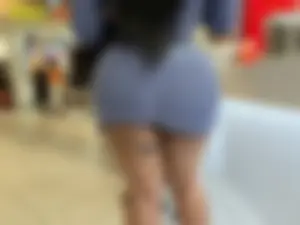 Big Ebony booty  at the mall