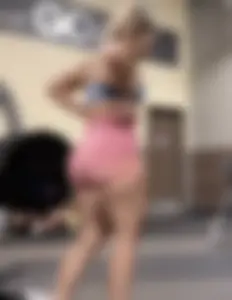 Super Thick Blonde PAWG in Pink Spandex Shorts at the GYM (Not OC)