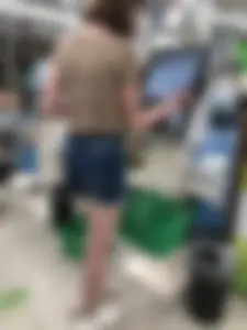 Gorgeous Girl in Denim Shorts With Perfectly Hot Legs And Butt Supermarket Creepshots Collection