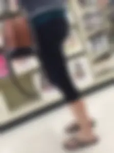 Sexy lady shopping at Walmart in leggings