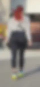 Fit redhead in see-through leggings in the sun