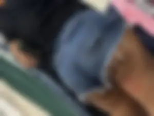 Sexy thick ass cheeks showing In short high jeans at Target