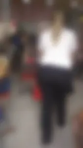 chubby blonde mom ass in black leggings