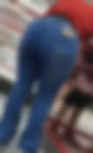 Target worker in stretch jeans and juicy ass