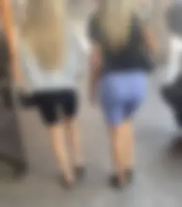 Blonde in shorts