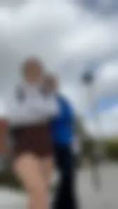 Beautiful Blonde PAWG  In Brown bike shorts walking to class (Not OC)