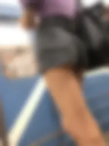 Perfect Long Candid Skinny Legs And Butt in Grey Jean Mini Shorts Closeups - Huge Subway Creepshots Gallery