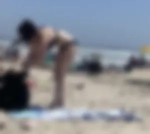 Cute college girls at beach