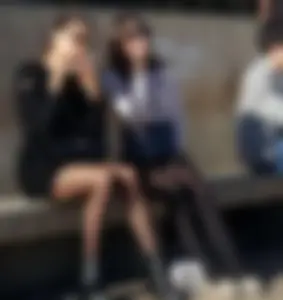Hot Girls in Skirts, Pantyhose and Sunglasses City Park Candid Photos