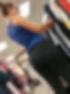 Awesome booty in tights, candid girl at the supermarket