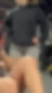 Tight Grey Gym Shorts (Crazy Vpl and Bends Over)