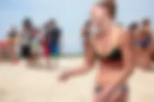 Lifeguard tournament girls on the beach
