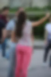 Pink jeans babe with a nice ass and bonus skinny babe in jeans