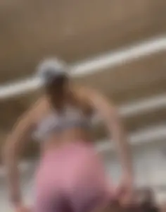 Cute babe with the Bubble but working Out  / Not OC