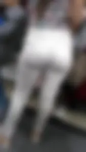 Latina with a nice ass in tight white jeans