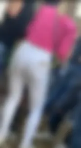 Blond in white tight jeans - very hot