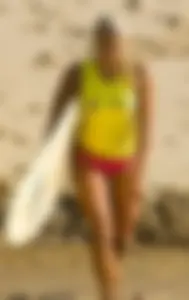 Candid surfers in bikinis