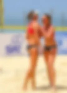 Beach volleyball babes in bikinis