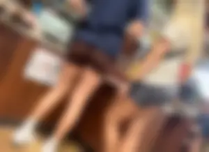 Two for one, gas station hotties in spandex shorts