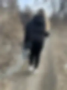 Blonde girl wearing tight pants walking down the road creepshots