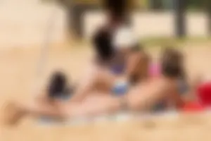 Candid beach girls in thongs