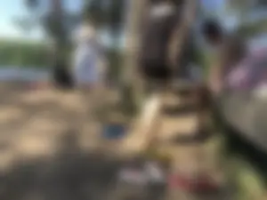 Candid Girl Putting On Swimsuit and Undressing at the Forest Lake Beach Gallery