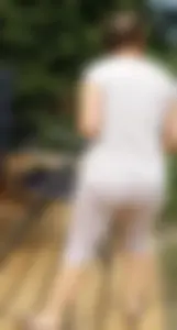 Neighbors Tight Ass in Backyard