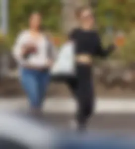 Sexy ass blonde in the parking lot in leggings with amazing body