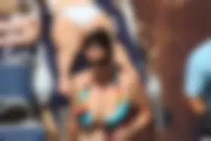 Mostly mature bikini babes on a Carnival cruise