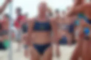 Lifeguard tournament girls on the beach