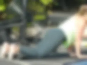 Incredible Blonde Working Out, full sun