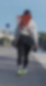 Fit redhead in see-through leggings in the sun