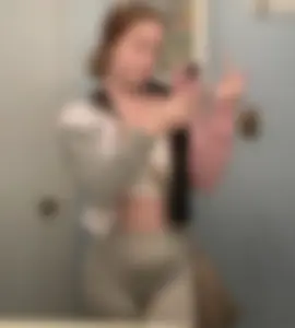 Cute girl's mirror selfies, she loves tight clothes