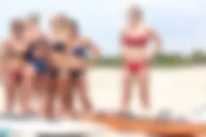 Lifeguard tournament girls on the beach