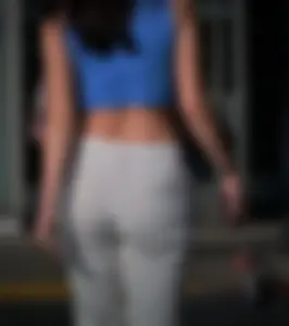 Blue Halfshirt and White Jeans
