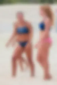 Lifeguard tournament girls on the beach
