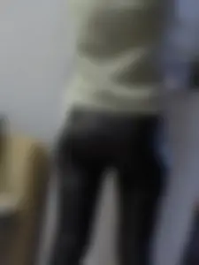 Skinny ass in tight leather pants closeups
