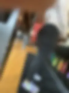 Big ass girl In tights at cafe