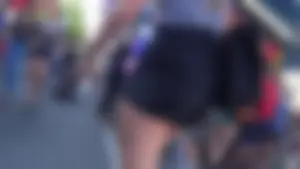 Hot candid teen wearing tight shorts, street creepshots
