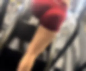 Fat Ass Asian Stretching in Red Shorts