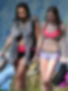 Beauty at the beach in booty short bikini