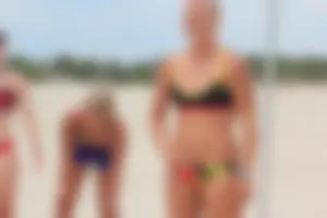 Lifeguard tournament girls on the beach