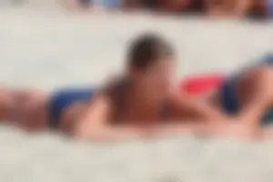 Lifeguard tournament girls on the beach