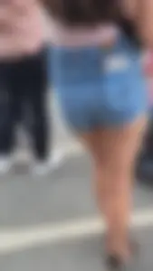 Milf with tight ass in jean shorts