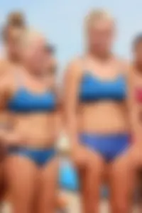 Lifeguard tournament girls on the beach