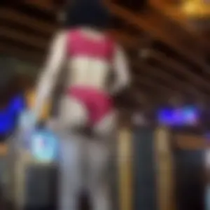 Sweet ebony waitress in a bikini