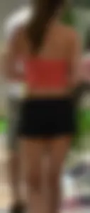 Hottie in black shorts and tube top
