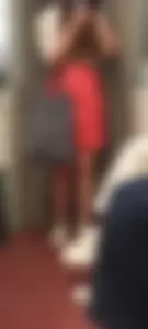 Sexy Legs of a Candid Girl in a Blouse And a Red Skirt Subway Train Creepshots