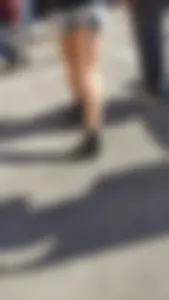 Tight shorts on this teen at the carnival