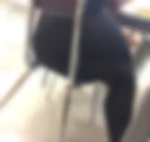 Girl in College Classroom Yoga Pants Closeup Creepshot